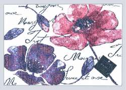 * 4 Cloth-Fabric Tapestry-Floral Placemats Plum Poppies * 4 Cloth-Fabric Tapestry-Floral Placemats Plum Poppies